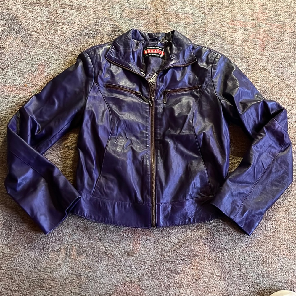 Ladies Bugatti butter soft leather biker jacket